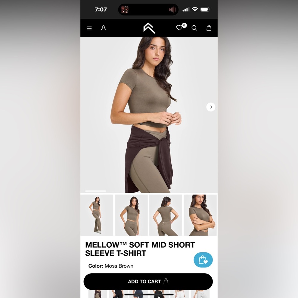 Mellow soft midi top moss brown color sold
